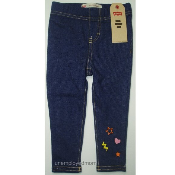 Girls Legging Joggers Pants 7 pair Bundle Lot Unicorns Hearts Animal Print Levis - Picture 14 of 15